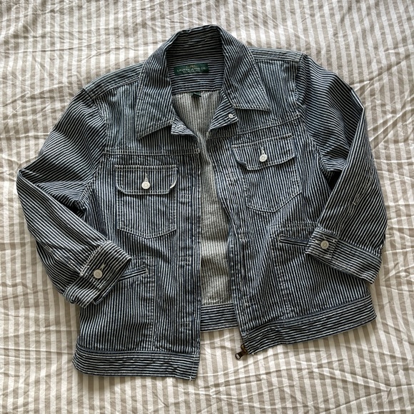 Ralph Lauren Striped Jean Jacket - Picture 1 of 10
